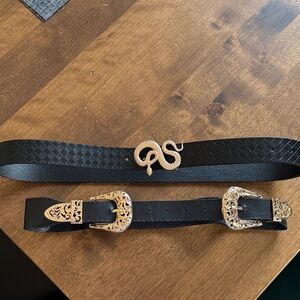 Elegant Black‎ and Gold Belt Set